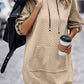 Textured Drawstring Tunic Hoodie