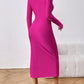 Long Sleeve Ruched Split Dress