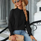 Frill Mock Neck Long Sleeve Blouse