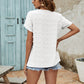 Swiss Dot V-Neck Short Sleeve Blouse