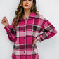 Plaid Button Up Collared Neck Jacket