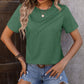 Heathered Round Neck Short Sleeve T-Shirt