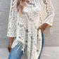 Openwork Fringe Detail Poncho