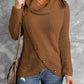 Decorative Button Mock Neck Sweater