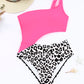 Leopard Cutout One-Shoulder One-Piece Swimsuit