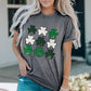 Lucky Clover Round Neck Short Sleeve T-Shirt