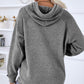 Texture Drawstring Long Sleeve Hooded Sweater