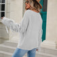 Fringe Round Neck Dropped Shoulder Sweater