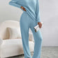 Ribbed V-Neck Long Sleeve Top and Pants Set