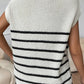 Striped Mock Neck Half Zip Sweater Vest