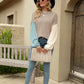 Color Block Dropped Shoulder Sweater