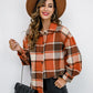 Plaid Button Up Collared Neck Jacket