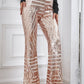 Double Take Sequin High Waist Flared Pants