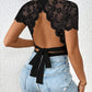 Lace Backless Round Neck Bodysuit