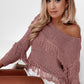 Fringe Detail Long Sleeve Sweater