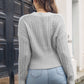 V-Neck Long Sleeve Cropped Sweater