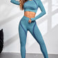 Round Neck Long Sleeve Top and Leggings Active Set