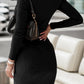 Cutout Long Sleeve Wrap Dress