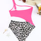 Leopard Cutout One-Shoulder One-Piece Swimsuit