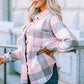 Plaid Button Up Dropped Shoulder Jacket