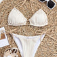 Textured Halter Neck Tied Bikini Set