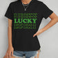 LUCKY Round Neck Short Sleeve T-Shirt