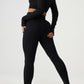 Quarter Zip Raglan Sleeve Top and High Waist Leggings Active Set