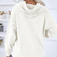 Texture Drawstring Long Sleeve Hooded Sweater