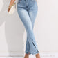 Slit Buttoned Jeans with Pockets