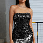 Sequin Strapless Mini Dress