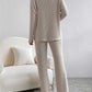 Ribbed V-Neck Long Sleeve Top and Pants Set