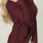 Decorative Button Mock Neck Sweater