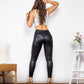 Full Size PU Leather Zip Detail Leggings