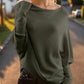 Texture Round Neck Long Sleeve Sweater