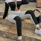 Two-Tone Collared Neck Top and Joggers Set