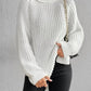 Full Size Turtleneck Rib-Knit Slit Sweater