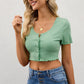 Frill Round Neck Short Sleeve T-Shirt