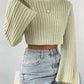 Mock Neck Long Sleeve Cropped Sweater