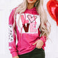 LOVE Heart Drawstring Dropped Shoulder Hoodie