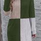 Textured Color Block Round Neck Dress