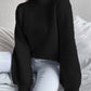 Openwork Mock Neck Long Sleeve Sweater