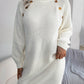 Decorative Button Turtleneck Sweater Dress